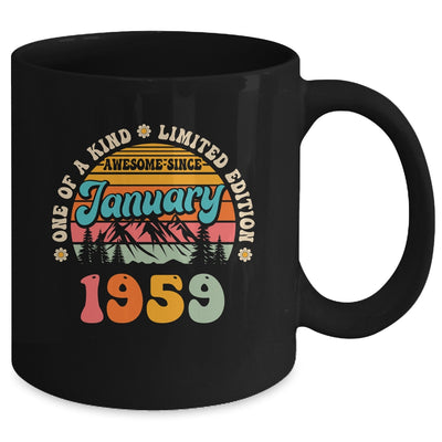 65 Years Old Awesome Since January 1959 65th Birthday Groovy Mug | siriusteestore