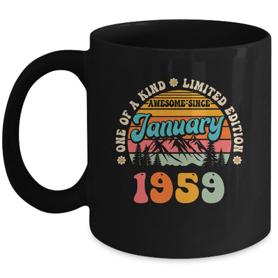 65 Years Old Awesome Since January 1959 65th Birthday Groovy Mug | siriusteestore