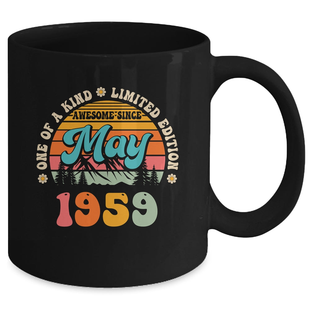 65 Years Old Awesome Since May 1959 65th Birthday Groovy Mug | siriusteestore