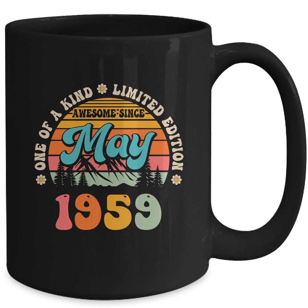65 Years Old Awesome Since May 1959 65th Birthday Groovy Mug | siriusteestore