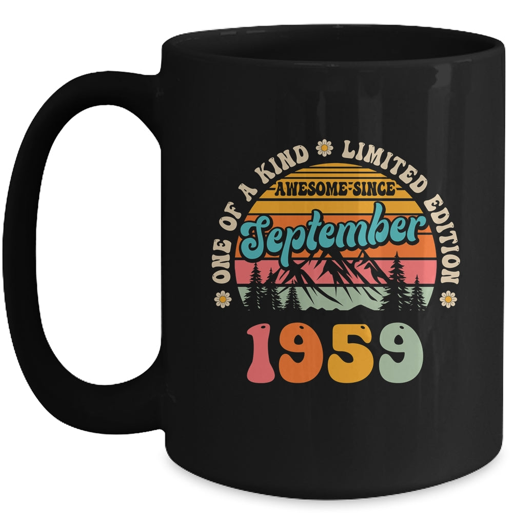 65 Years Old Awesome Since September 1959 65th Birthday Groovy Mug | siriusteestore
