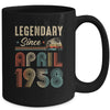 65 Years Old Legendary Since April 1958 65th Birthday Mug | siriusteestore