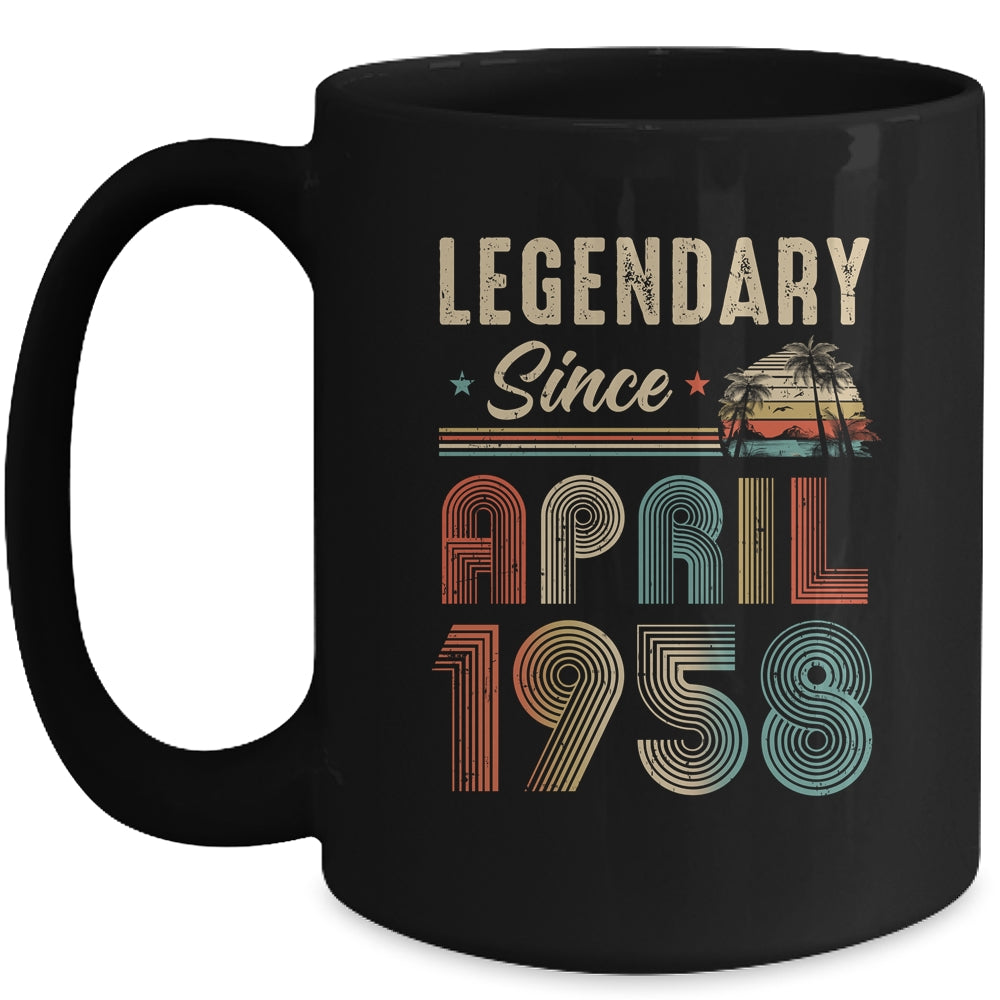 65 Years Old Legendary Since April 1958 65th Birthday Mug | siriusteestore