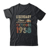 65 Years Old Legendary Since October 1958 65th Birthday Shirt & Hoodie | siriusteestore