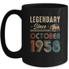 65 Years Old Legendary Since October 1958 65th Birthday Mug | siriusteestore