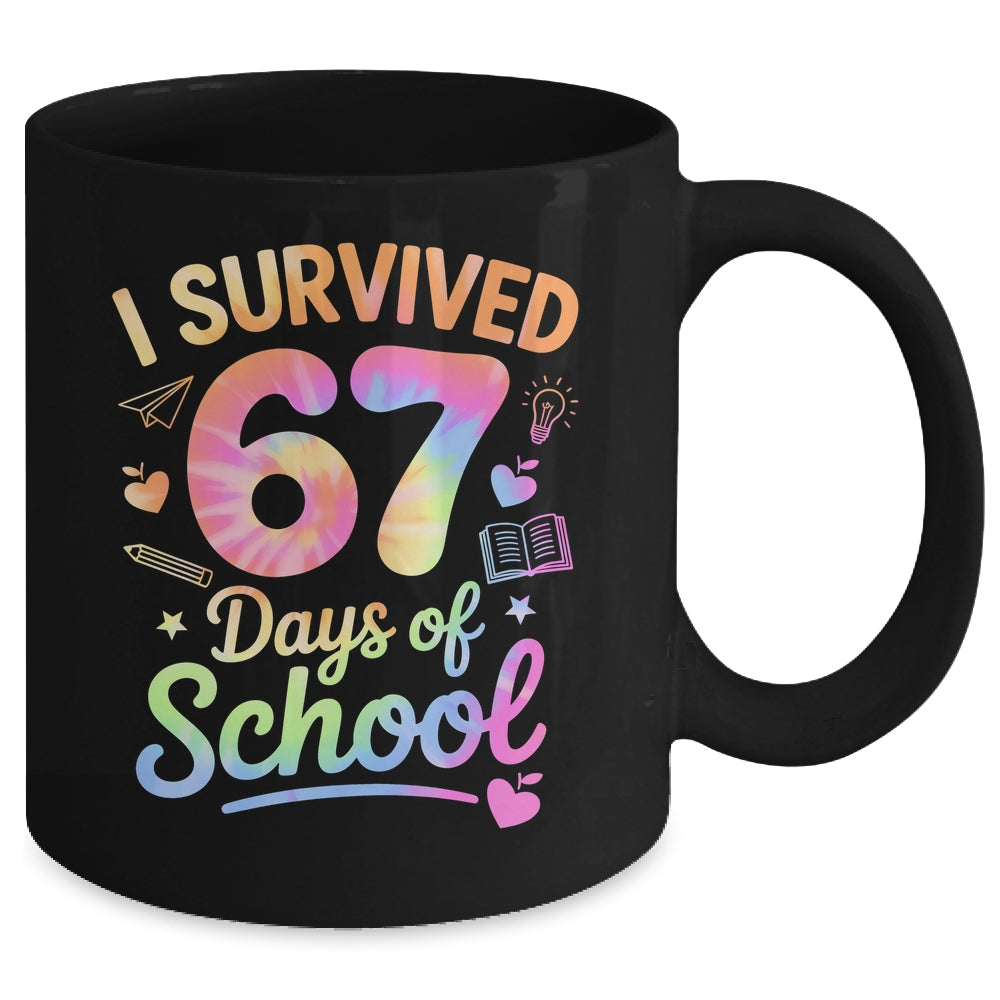 67 Days Of School Tie Dye 67th Day Of School Six Seven Kids Mug | siriusteestore