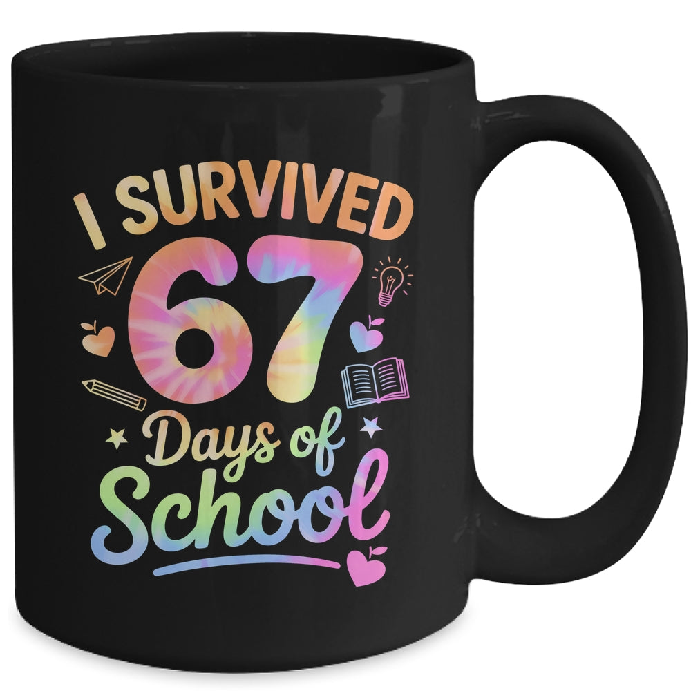67 Days Of School Tie Dye 67th Day Of School Six Seven Kids Mug | siriusteestore