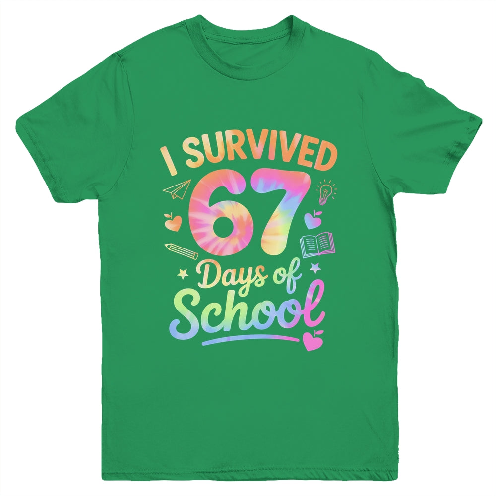67 Days Of School Tie Dye 67th Day Of School Six Seven Kids Youth Shirt | siriusteestore