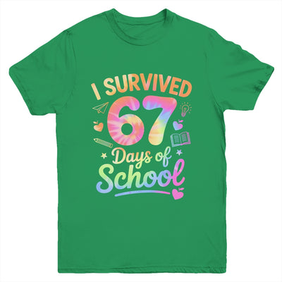 67 Days Of School Tie Dye 67th Day Of School Six Seven Kids Youth Shirt | siriusteestore