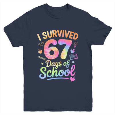 67 Days Of School Tie Dye 67th Day Of School Six Seven Kids Youth Shirt | siriusteestore