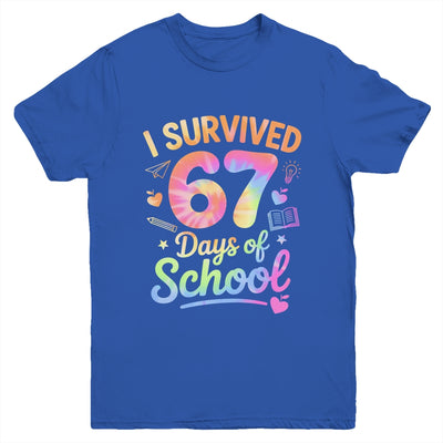 67 Days Of School Tie Dye 67th Day Of School Six Seven Kids Youth Shirt | siriusteestore