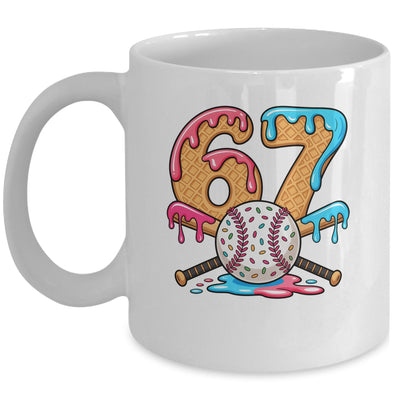 67 Ice Cream Drip Baseball Number 67 Player 67th Birthday Mug | siriusteestore