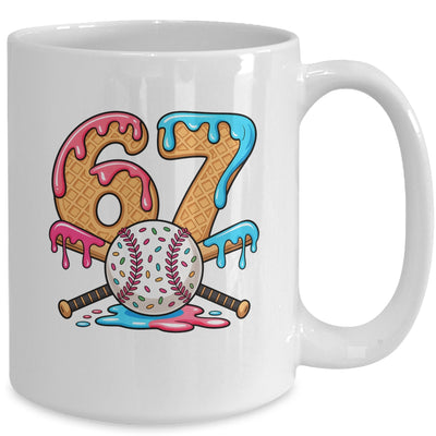 67 Ice Cream Drip Baseball Number 67 Player 67th Birthday Mug | siriusteestore