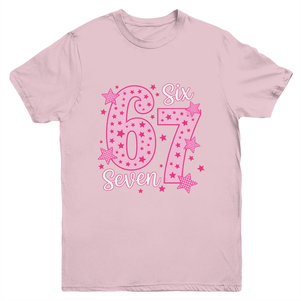 67 Meme Six Seven Pink Funny For Youth Girls Kids Youth Shirt | siriusteestore