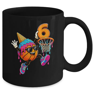 6Th Birthday Basketball Drip Ice Cream 6 Years Old Boys Kids Mug | siriusteestore