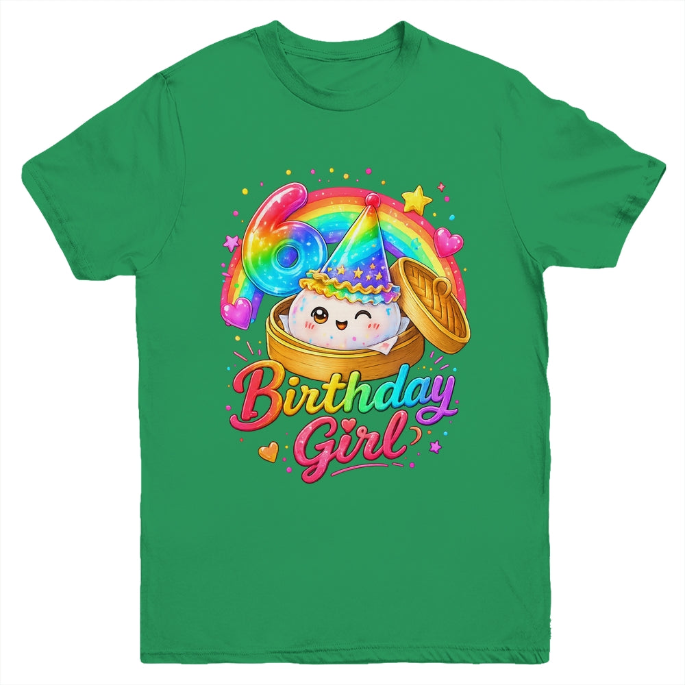 6Th Birthday Girl Dumpling Kawaii Pastel Anime 6 Years Old Youth Shirt | siriusteestore