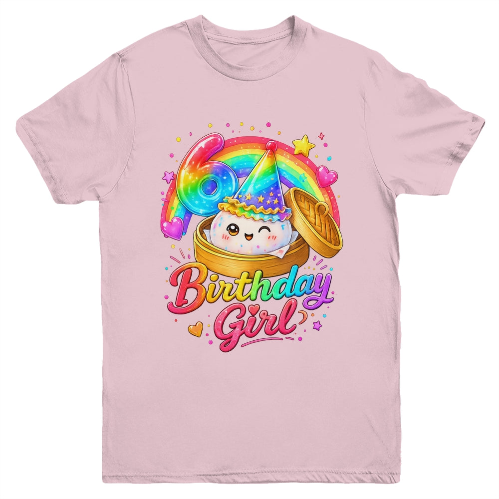 6Th Birthday Girl Dumpling Kawaii Pastel Anime 6 Years Old Youth Shirt | siriusteestore