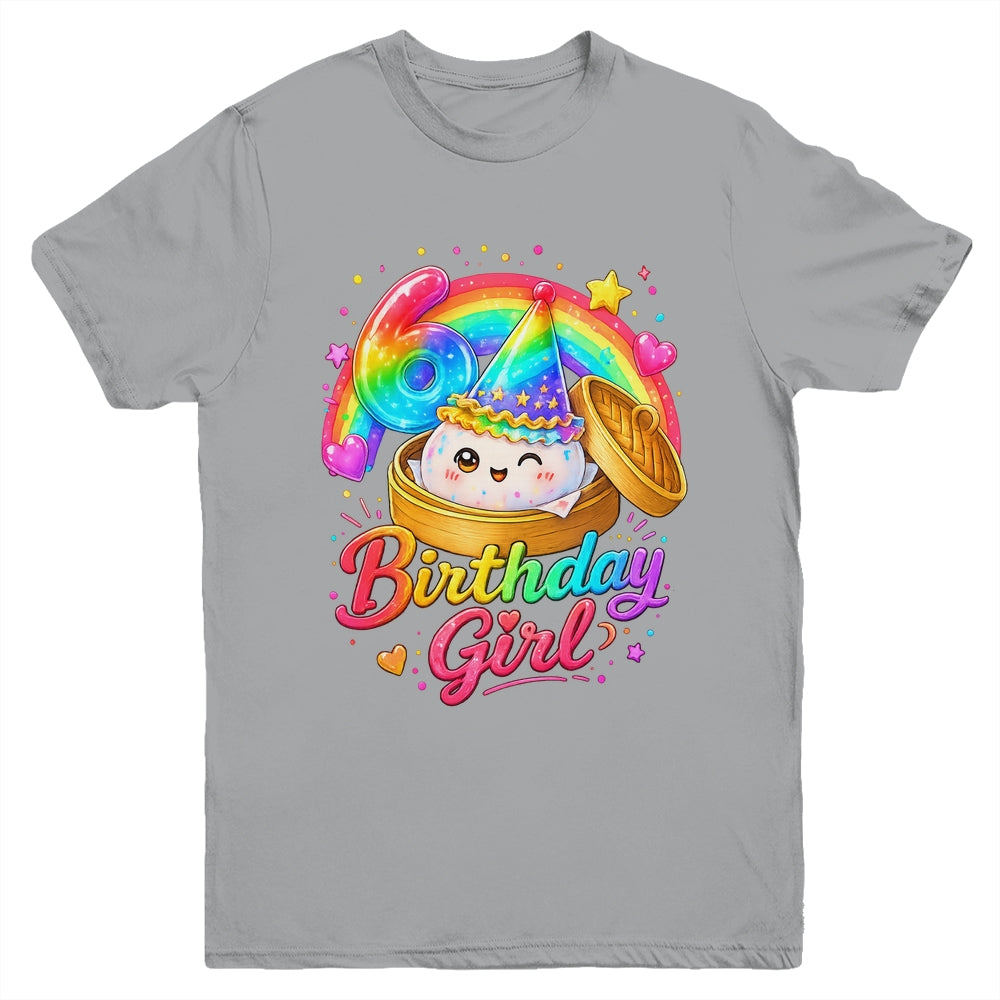 6Th Birthday Girl Dumpling Kawaii Pastel Anime 6 Years Old Youth Shirt | siriusteestore