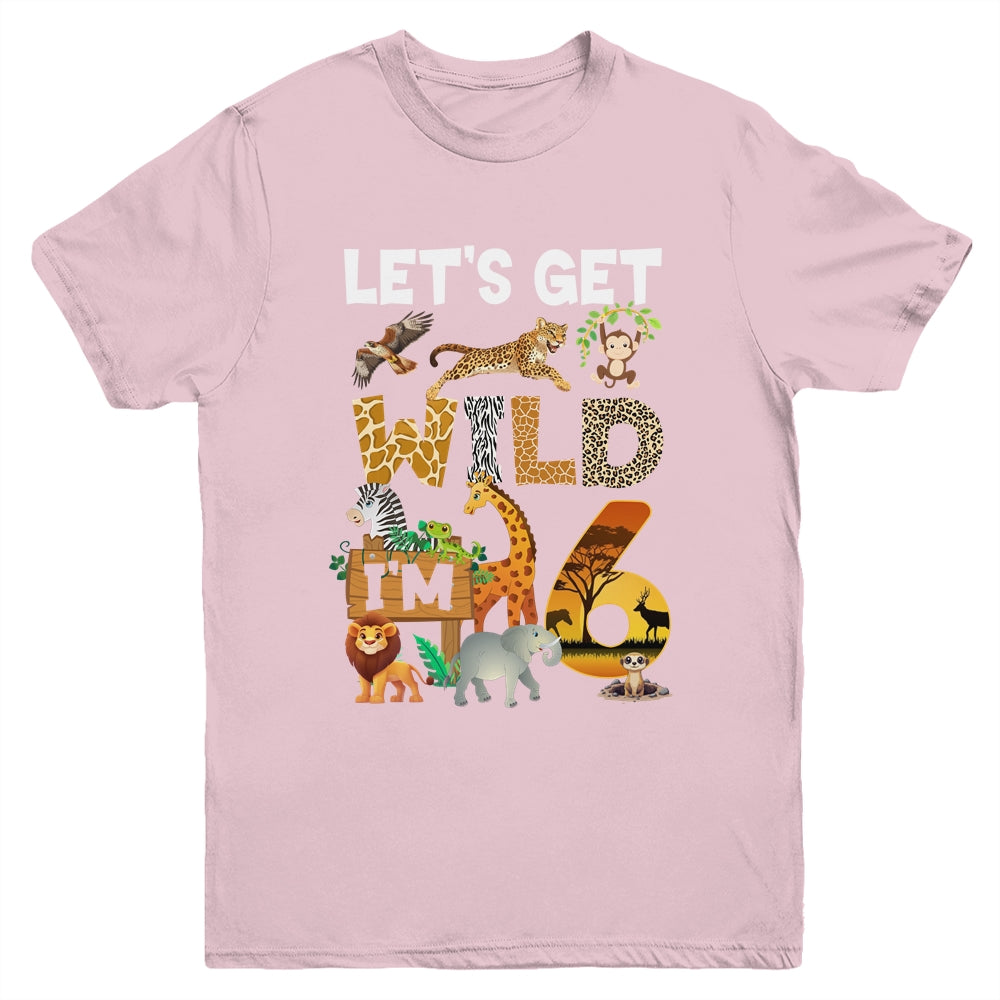 6 Year Old Zoo Birthday Safari Jungle Animal 6th Bday Youth Shirt | siriusteestore