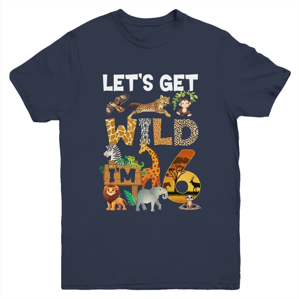 6 Year Old Zoo Birthday Safari Jungle Animal 6th Bday Youth Shirt | siriusteestore