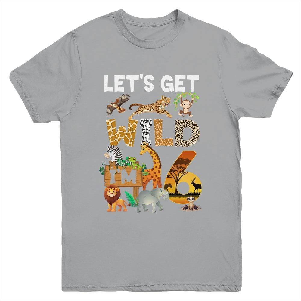 6 Year Old Zoo Birthday Safari Jungle Animal 6th Bday Youth Shirt | siriusteestore
