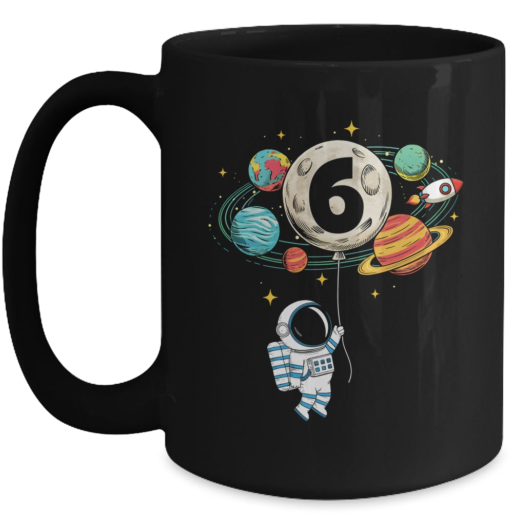6 Years Old Birthday Boy Astronaut Space 6th Birthday Mug | siriusteestore
