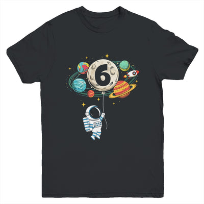 6 Years Old Birthday Boy Astronaut Space 6th Birthday Youth Shirt | siriusteestore