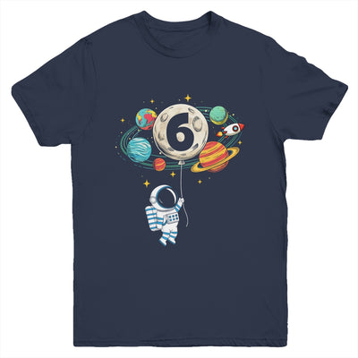 6 Years Old Birthday Boy Astronaut Space 6th Birthday Youth Shirt | siriusteestore