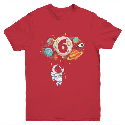 6 Years Old Birthday Boy Astronaut Space 6th Birthday Youth Shirt | siriusteestore