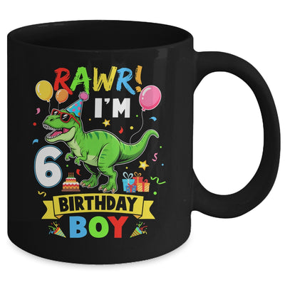 6 Years Old Boy 6th Birthday Boy T Rex Dinosaur Mug | siriusteestore