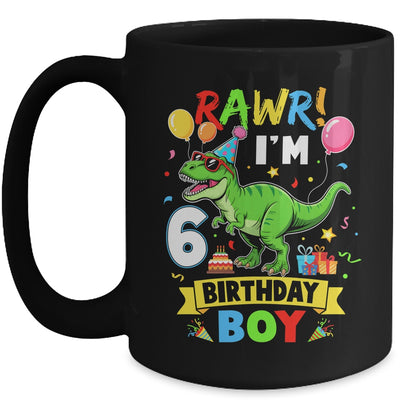 6 Years Old Boy 6th Birthday Boy T Rex Dinosaur Mug | siriusteestore