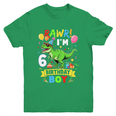 6 Years Old Boy 6th Birthday Boy T Rex Dinosaur Youth Shirt | siriusteestore