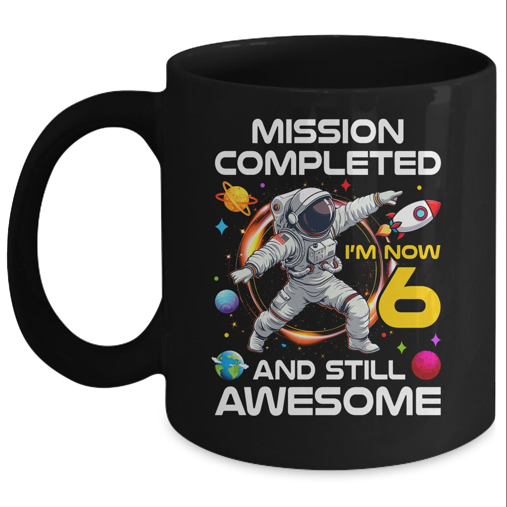 6th Birthday Astronaut 6 Years Old Outer Space Birthday Mug | siriusteestore