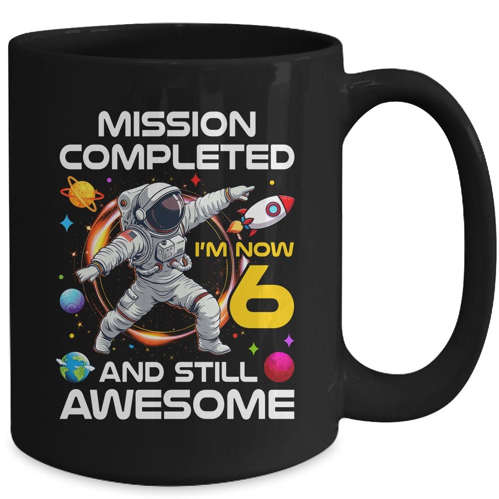 6th Birthday Astronaut 6 Years Old Outer Space Birthday Mug | siriusteestore