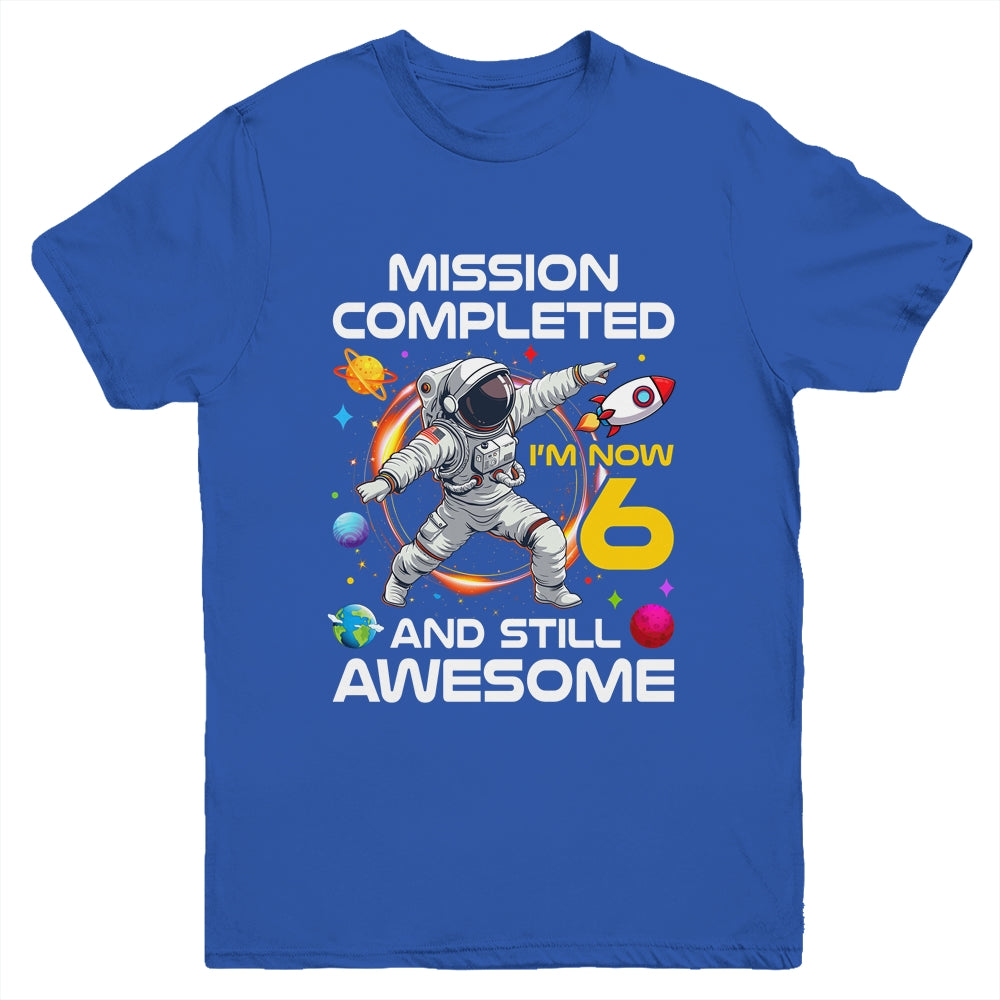 6th Birthday Astronaut 6 Years Old Outer Space Birthday Youth Shirt | siriusteestore