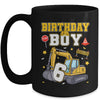 6th Birthday Boy 6 Years Old Excavator Three Decorations Mug | siriusteestore
