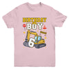 6th Birthday Boy 6 Years Old Excavator Three Decorations Youth Shirt | siriusteestore
