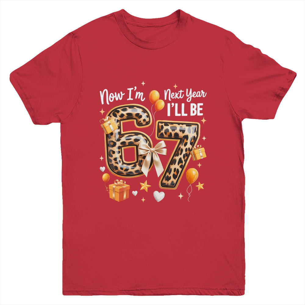 6th Birthday Girl Leopard Animal I'm 6 Next Year I'll Be 7 Youth Shirt | siriusteestore