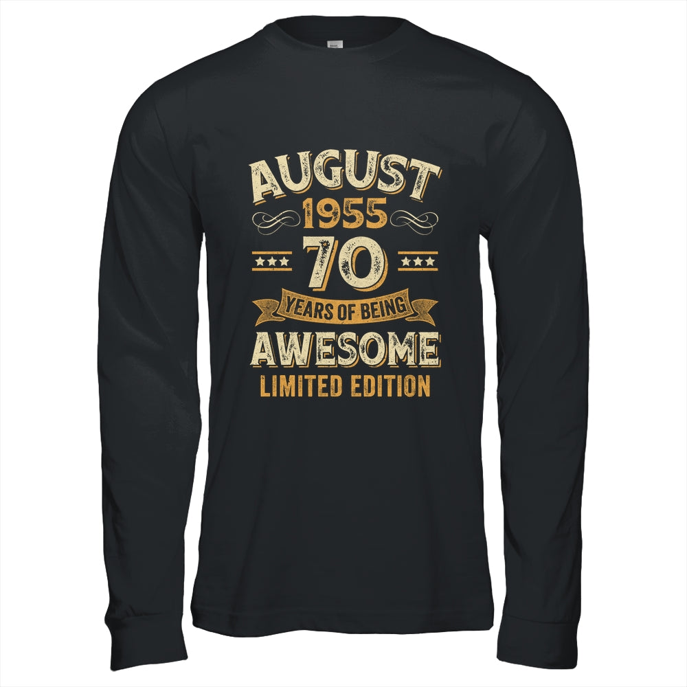 70 Years Awesome Vintage August 1955 70th Birthday Shirt & Hoodie | siriusteestore