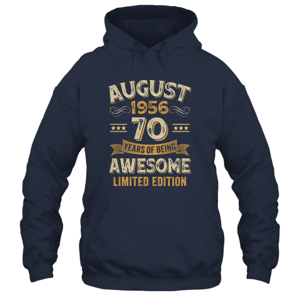 70 Years Awesome Vintage August 1956 70th Birthday Shirt & Hoodie | siriusteestore