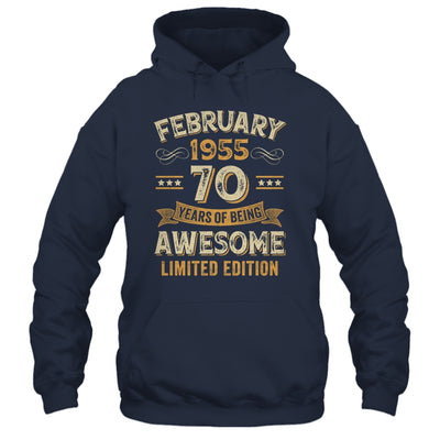 70 Years Awesome Vintage February 1955 70th Birthday Shirt & Hoodie | siriusteestore
