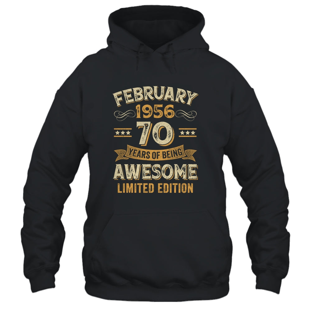 70 Years Awesome Vintage February 1956 70th Birthday Shirt & Hoodie | siriusteestore