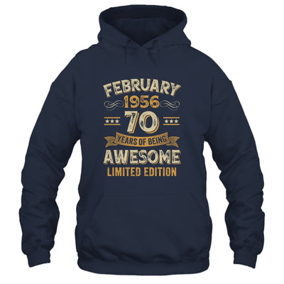 70 Years Awesome Vintage February 1956 70th Birthday Shirt & Hoodie | siriusteestore