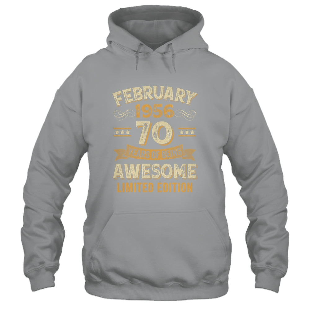 70 Years Awesome Vintage February 1956 70th Birthday Shirt & Hoodie | siriusteestore