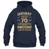 70 Years Awesome Vintage January 1955 70th Birthday Shirt & Hoodie | siriusteestore