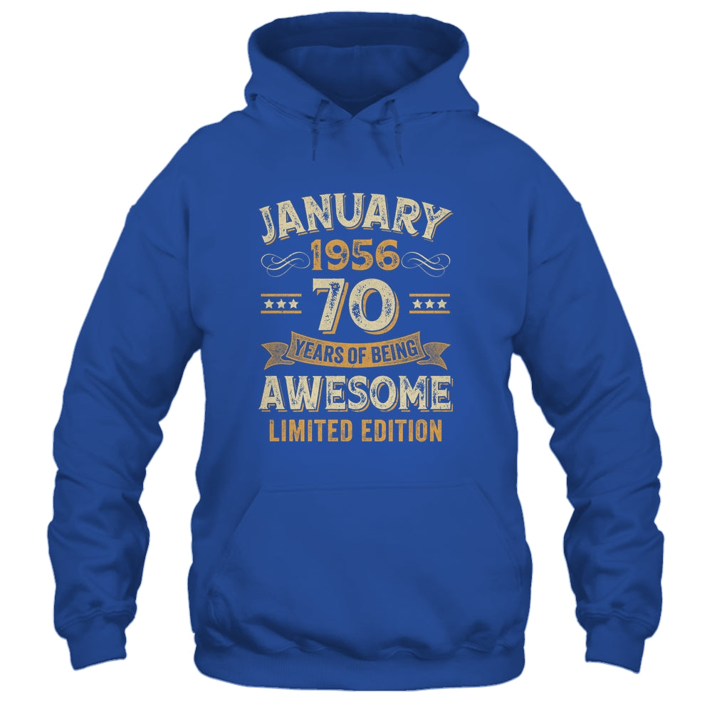 70 Years Awesome Vintage January 1956 70th Birthday Shirt & Hoodie | siriusteestore