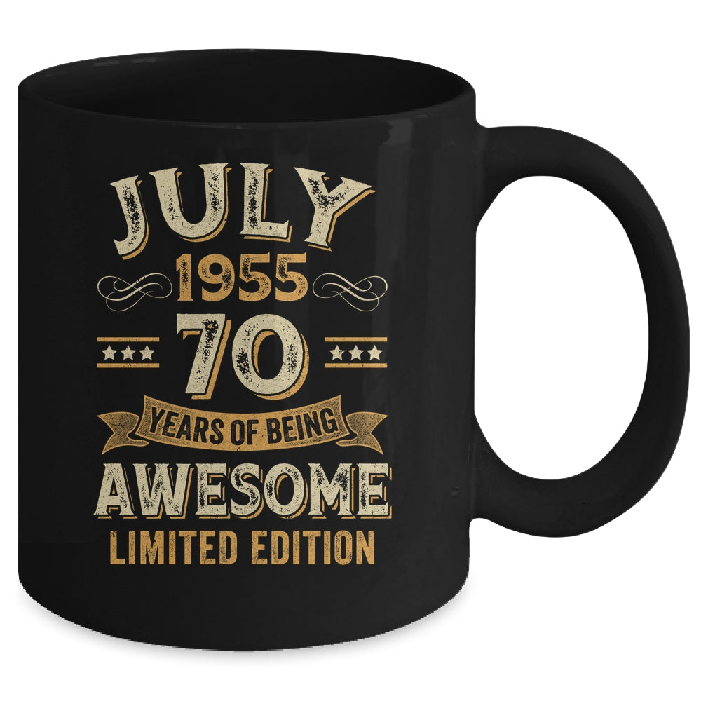 70 Years Awesome Vintage July 1955 70th Birthday Mug | siriusteestore