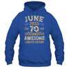 70 Years Awesome Vintage June 1955 70th Birthday Shirt & Hoodie | siriusteestore