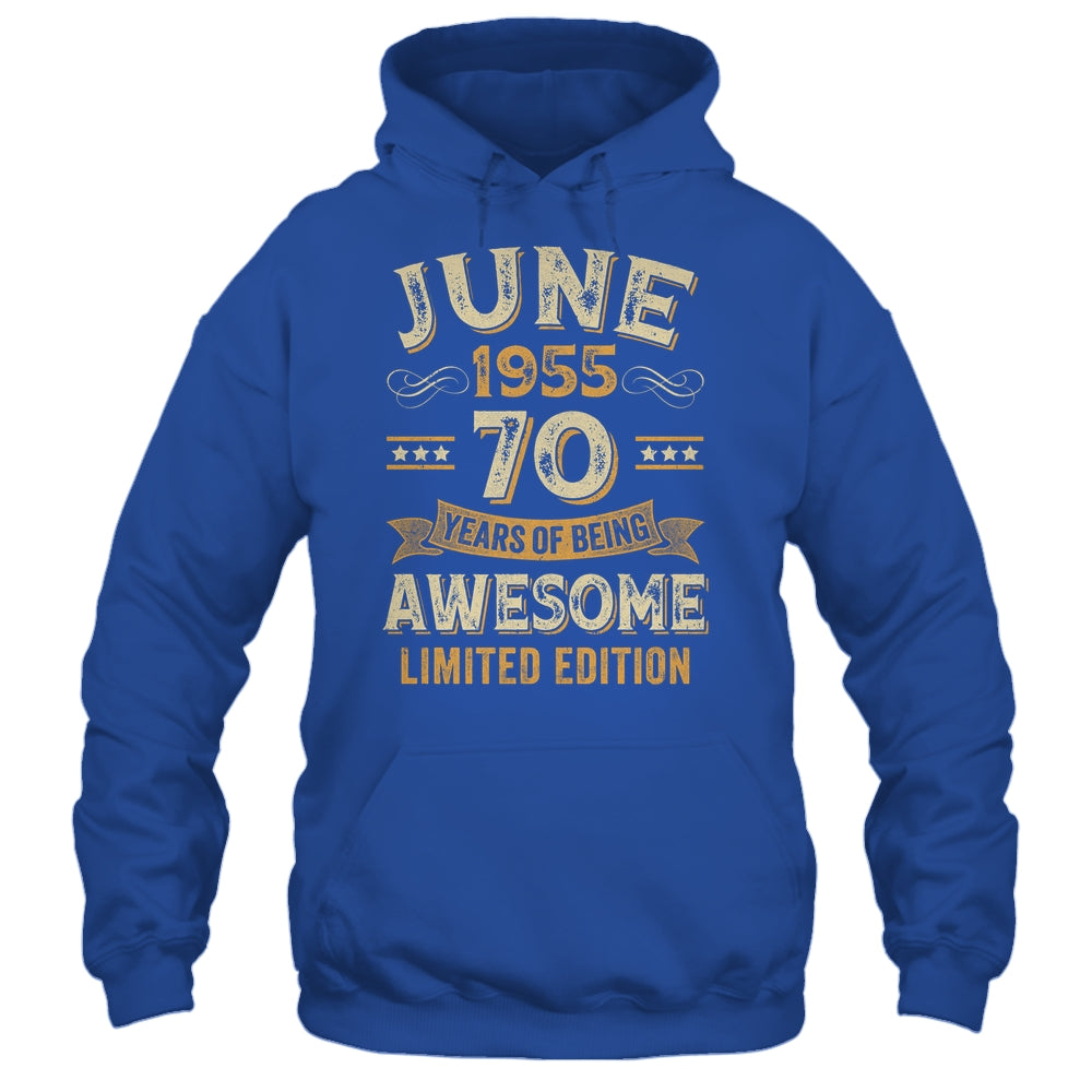 70 Years Awesome Vintage June 1955 70th Birthday Shirt & Hoodie | siriusteestore