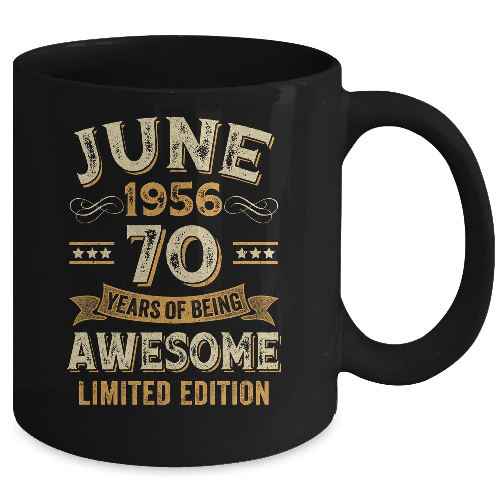 70 Years Awesome Vintage June 1956 70th Birthday Mug | siriusteestore